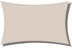 Coarbor 10'x13' Waterproof Sun Shade Sail Rectangle Canopy Shade Cover for Patio Outdoor Backyard Lawn Garden Pergola, Beige