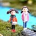 LU2000 Asian People Minifigures Small Size Micro Figurines Statue Girls with Scarf [Autumn Series] for Micro Landscape Desk Home Decoration Little Statue Mini Sclupture Pack of 4