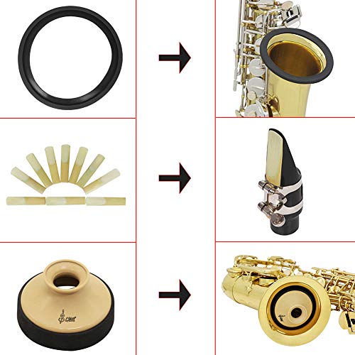 millet16zjh 3Pcs/Set Silencer Reed Muffler Alto Saxophone Musical Instrument Accessories - Black and Wood Color