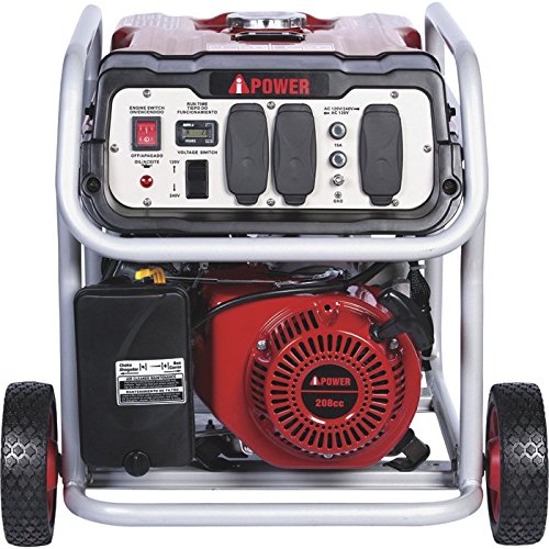 image for A-iPower SUA4500 4500 Watt Portable Generator Gas Powered Wheel Kit In