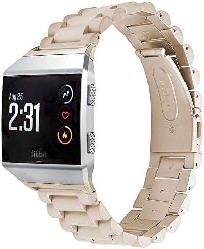 Biaoge Fitbit Ionic Bands,Replacement Stainless Steel Metal Band for Fitbit Ionic Watch (Royal Gold)