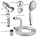 High Pressure Handheld Shower Head, 5 Settings Shower Head with Adjustable Height Suction Cup Bracket, 60 Inches Hose and Flow Regulator, Fog Surface Design