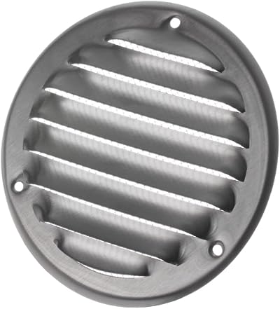 EUROPLAST 100mm Stainless Steel Round Air Vent Grille Cover with Insect Mesh