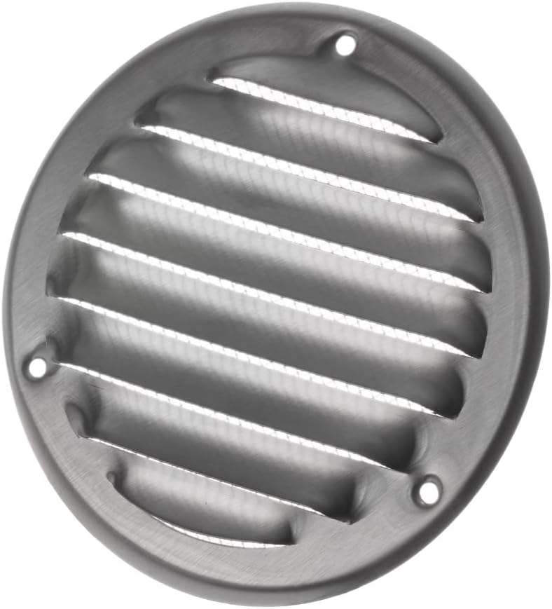EUROPLAST 100mm Stainless Steel Round Air Vent Grille Cover with Insect Mesh