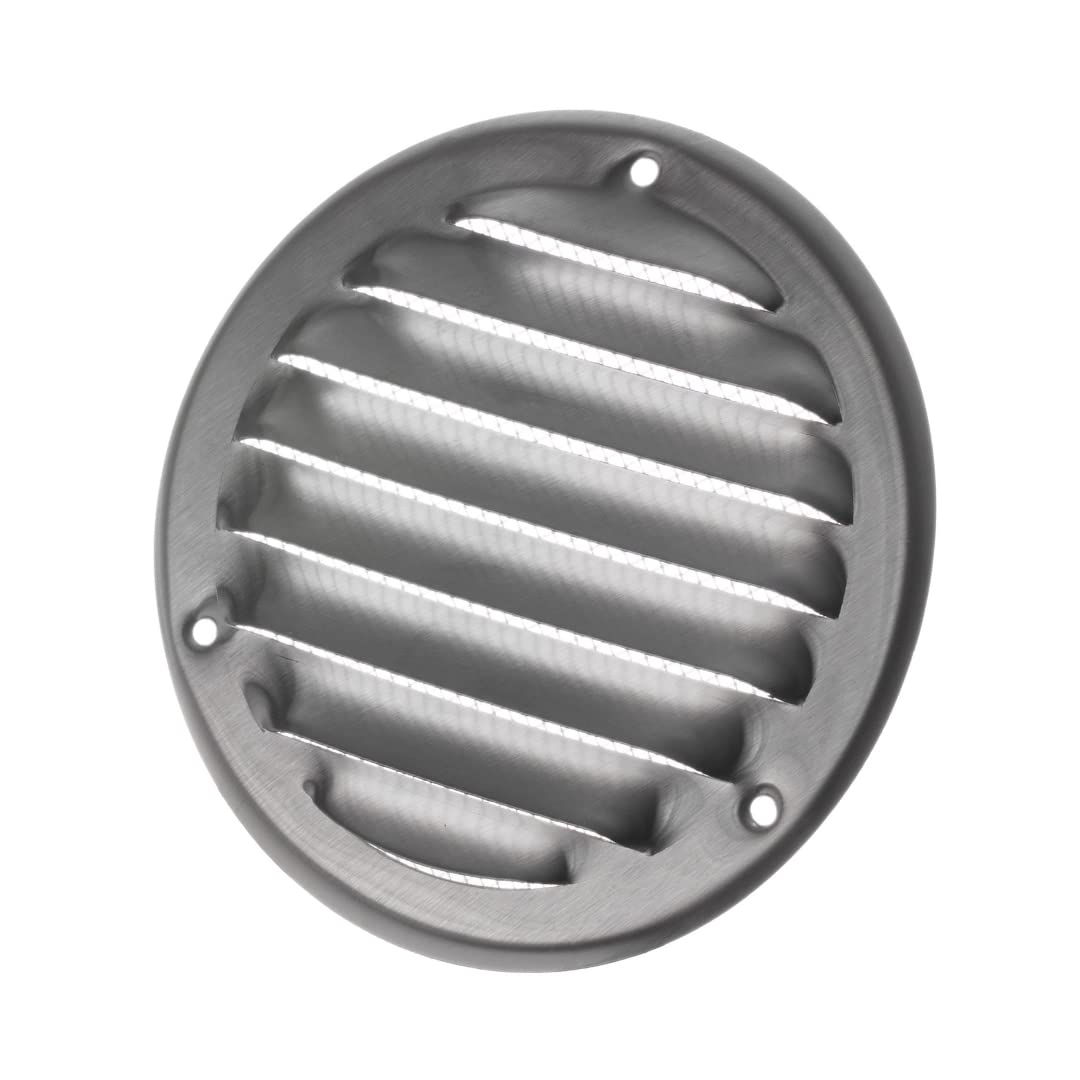 Ø 100mm / 4" inch Stainless Steel Round Metal Air Vent Grille Cover with Insect Mesh - Ventilation Cover