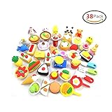 38 PCs Japanese Puzzle Kitchen Food Erasers Value Pack Puzzle Toys Best for Party Favors