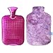 DUOCAI Rubber Hot Water Bottle with Super Soft Fur Cover for Pain,for Stomach 2L (Purple)