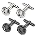 UHIBROS Mens Cuff Links Polished Finish Stainless Steel Luxury French Tuxedo Shirt Cufflinks for Men