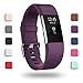 POY Replacement Bands Compatible for Fitbit Charge 2, Classic & Special Edition Sport Wristbands, Small Plum, 1PC