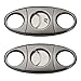 ALASKA BEAR® - Gunmetal Cigar Cutter Stainless Steel Guillotine Double Cut Blade in Black Gift Pouch, Black