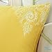CaliTime Pack of 2 Cozy Pillow Cases Covers for Couch Bed Sofa Manual Hand Painted Print Vintage Mandala Flora 12 X 20 Inches Vibrant Yellow