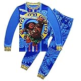 WNQY Boy's Moana Maui Long Sleeves Two-Pieces Pajamas Shirt+Leggings Sleepwear for 3-10Y Costumes