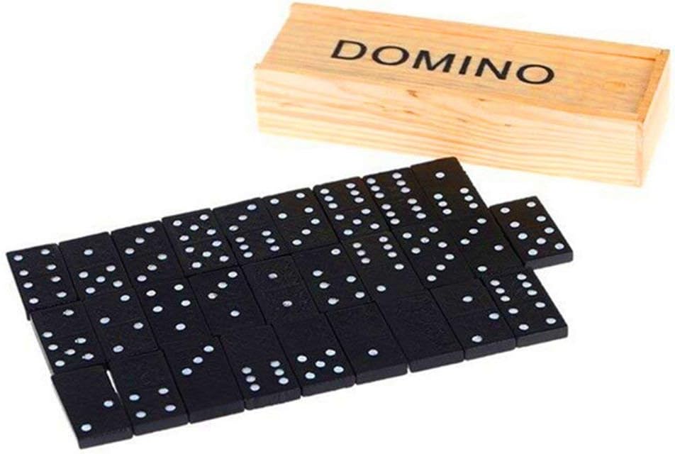 High standard Dominoes Neutral Wooden Children Interactive Board Game Set Kids Wodden Box Dominoes Toy 1 Set