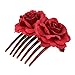 DreamLily Bridal Rose Flower Hair Comb Flamenco Dancer Hair Piece JZ01