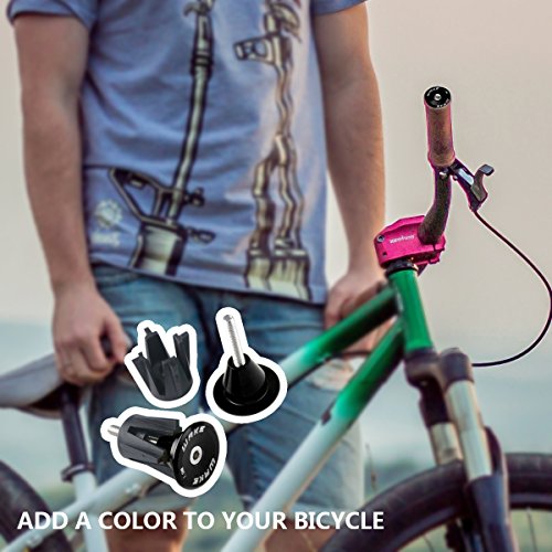 Bike Bar End Plugs Bicycle Handlebar End Caps Universal Rubber Aluminum Handlebar Plug for Most Bicycle Road Bike Mountain Bike BMX MTB Fixie (2 Pair)