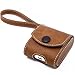 MoKo Case Fit AirPods 1/AirPods 2, Magnetic Snap Closure Protective Cover Carrying Pouch Pocket, with Holding Strap, for Apple AirPods 1 & AirPods 2 Charging Case - Brown
