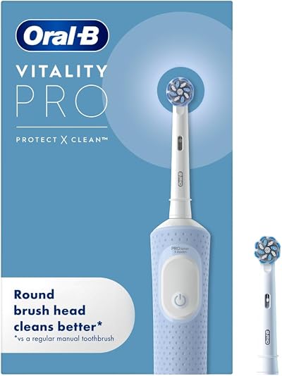 Oral-B Vitality Pro Electric Toothbrush 1 Handle 2 Heads 3 Modes UK Plug Blue