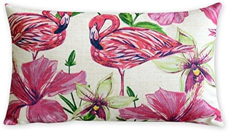 Tropical plants and flamingos Cotton Linen Pillowcase American art Cushion Decorative Pillows Home Decor Sofa Throw Pillow Cover Almofada