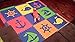SoftTiles Nautical Ocean Theme Interlocking Kids & Baby Foam Play Mat Blue, Red, Orange, Yellow, Lime- Large 2' Floor Tiles-(6.5'x6.5') SCNAUBROYL