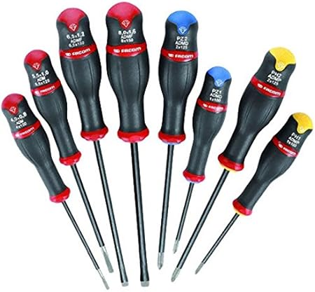 Facom Adm J8pb Jeu De 8 Tournevis Pointe De Diamant Couleur Noir Jaune Bleu Et Rouge Amazon Fr Bricolage