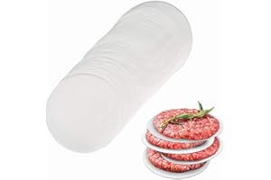 Juxtapiq 200 Pcs Hamburger Patty Paper,Non-Stick Round Patty Paper,Use for Baking Small Cakes, Separating Frozen Patties,Free