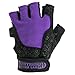 Contraband Pink Label 5127 Womens Vegan Weight Lifting Gloves w/Synthetic Microfiber Amara Leather (Pair) - Machine Washable Fingerless Workout Gloves Designed for Women (Purple, Medium)