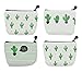 iSuperb Pack of 4 Canvas Coin Purse Change Cash Bag Cute Cactus Pattern Oxford Liner Small Purse Wallets with Zipper 4.7x1.3x3.3 inch
