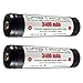 3400mAh 18650 Battery ORBTRONIC Protected Button Top Rechargeable High Performance Li-ion 3.7V for High Power Flashlights (Pack of: 2X Batteries)