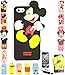 Bukit Cell ® 3D Cartoon Case Bundle - 4 Items: Animated Mickey Cute Silicone Case Cover for iPhone SE 5S 5 5G + BUKIT CELL Trademark Cloth + Screen Protector + Metallic Stylus Touch Pen