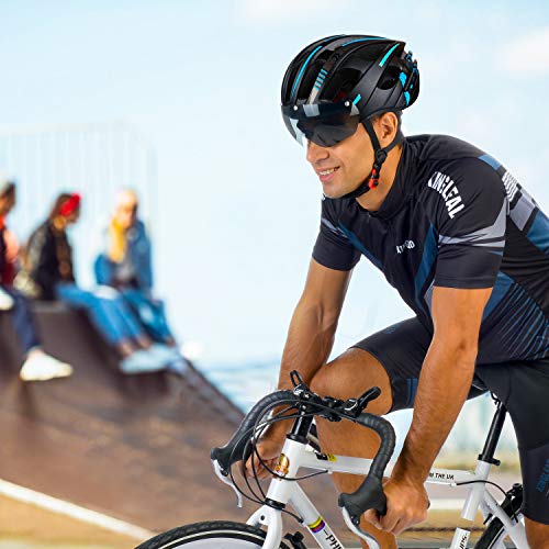 KINGLEAD Fietshelm met Veiligheidslicht en Schildvizier, CE-gecertificeerde Unisex Beschermde Fietshelm voor Fietsen… - Image 6