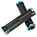 OUTERDO Bicycle Handlebar Grips Double Lock on Locking Aluminum Grips blue