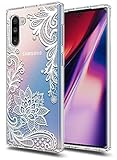 Thinkart Designed for Galaxy Note 10 Case White Flower the Transparent Hard PC Back Slim and TPU Grip Bumper Case Compatible for Samsung Galaxy Note 10 Phone (White Flower)