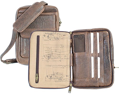 Scully Unisex Squadron Collection Travel/Passport Shoulder Tote Antique Brown Handbag