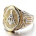 OAKKY Men's Stainless Steel Vintage Masonic Freemason Ring Biker Symbol Member Band Silver Gold Size 10