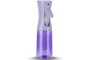Zuhose Continuous Hair Mister, 6.8OZ /200ML Fine Mist Spray Bottle for Salons, Barber, Plants, Skin Care, Cleaning (Clear Purple, 1 Pack)