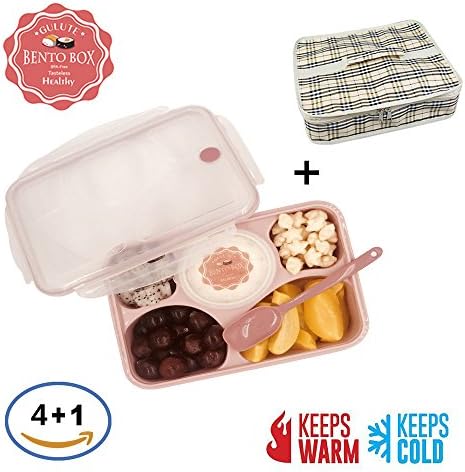Leakproof Bento Lunch Box Food Container Set for Adults and Kids - Insulated Container Lunch box - Microwavable Dishwasher Freezer Safe