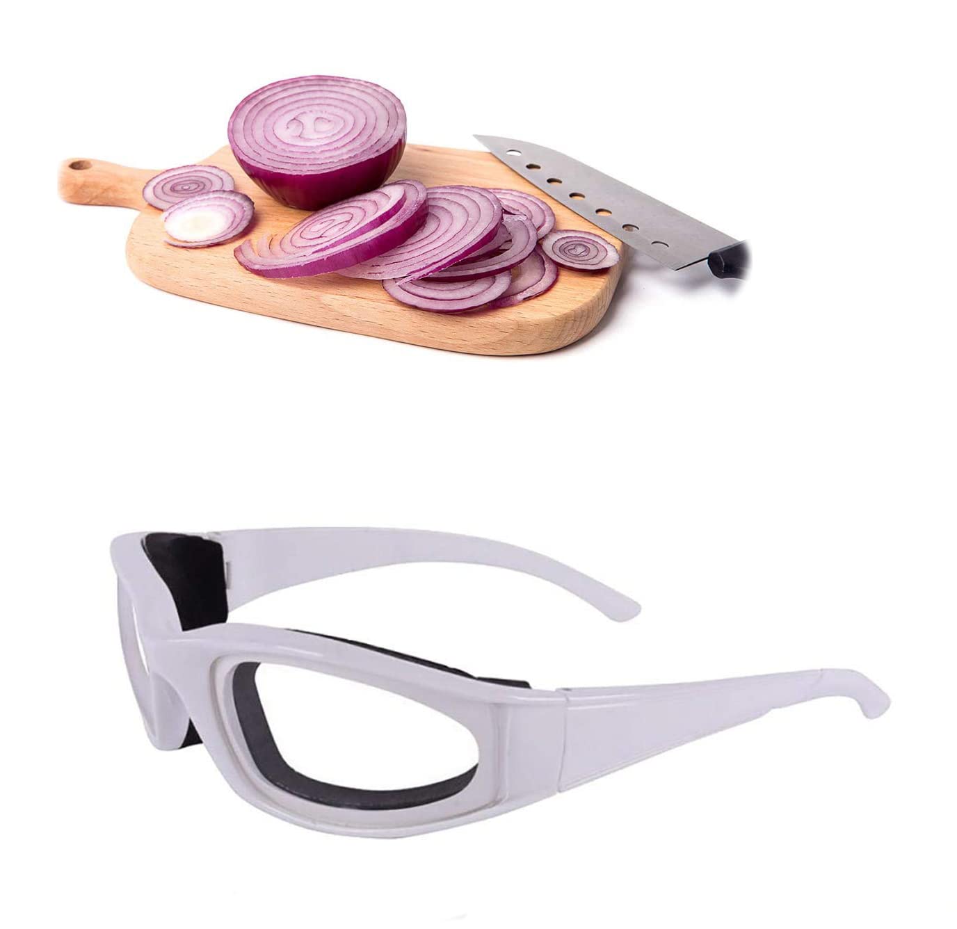 JUHONNZ Onion Goggles,Onion Glasses Anti-splash Tearless Glasses Eye Protect Vegetable Cutter Eyes Protector for Women Men Home Kitchen Use Outdoor Activities Kitchen Gadget