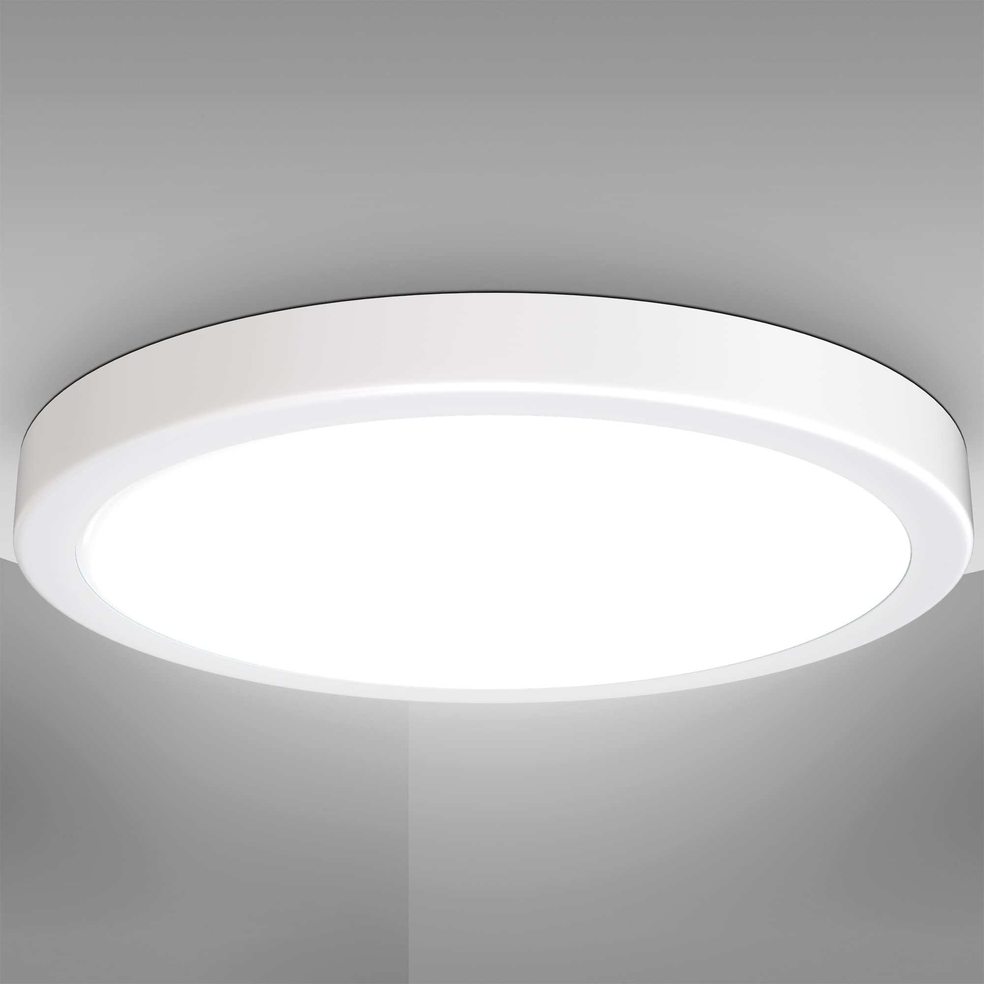 B.K.Licht 24W LED Ceiling lamp, Neutral White Light 4.000K, 38cm / 15in Diameter, 3.000 Lumen, White