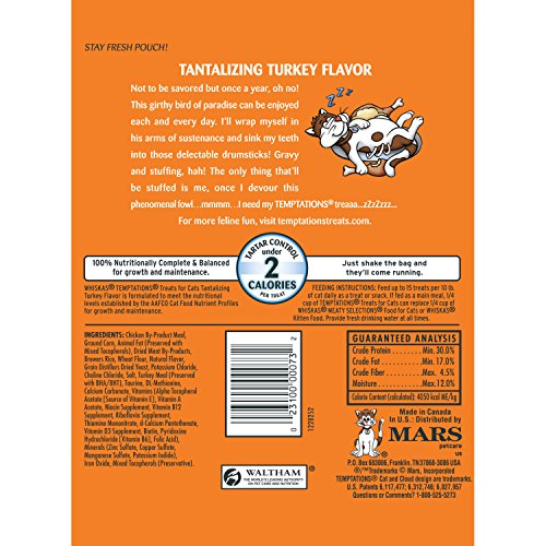 TEMPTATIONS Classic Treats for Cats Tantalizing Turkey Flavor 6.3 Ounces (Pack of 10)