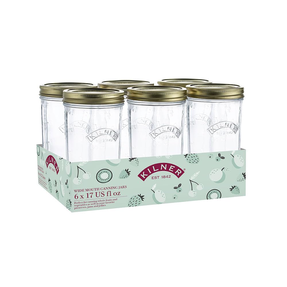 Kilner Wide Mouth Jars - 0.5Ltr (Box 6) Exclusive Set