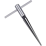 Taper Pin Reamers, Ankoow 1/8-1/2inch (3-13mm) Bridge Pin Hole Hand Held Reamer T Handle Tapered 6 Fluted Chamfer Reaming Woodworker Cutting Core Drill Bit Tool