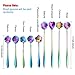 SelfTek 8Pcs Rainbow Flower Spoon Set, 2 Different Size Colorful Stainless Steel Reusable Coffee Sugar Stirring Dessert Cake Tea Scoops Table Mixing Ice Tea Spo-on