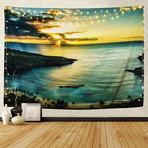 Martine Mall Tapestry Wall Tapestry Wall Hanging Tapestries Hawaiian Sunbeams Wall Tapestries, Islands in The Sea Wall Blanket Wall Art for Home Living Room Dorm Decor