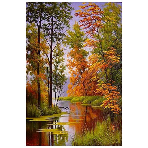Better Selection DIY 5D Diamond Art Kit Full Drill Bob Ross Autumn Embroidery Cross Stitch DIY Art Craft Home Wall Decor(Diamond Art Tool Included) 11.81x15.75 Inch
