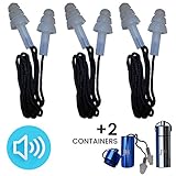 Ear Plugs - Best Noise Cancelling Silicone Protection Earplugs - 3 Sets And 2 Containers - For Concerts, Shooting, Musicians, Sleeping - Construction Safety, Tinnitus Reduction - Flight Protectors