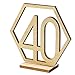 YuQi Wooden Wedding Table Numbers 1-25 w/Holder Base, 5''x5'' Crown Hexagon Shape Table Desk Seat Number Name- Best for Rustic Wedding Receptions Banquets Cafés Restaurants Hotels Party