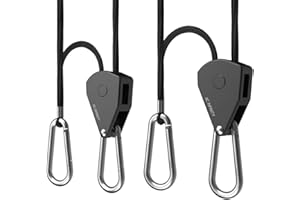 AC Infinity, Adjustable 8-ft Long Rope Hanger, Heavy-Duty Stainless Steel Gears Ratchets, 150 lbs Weight Capacity, 1 Pair