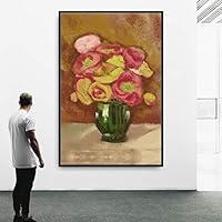 Framed Canvas Wall Art Flowers Canvas Prints Home Artwork Decoration for Living Room,Bedroom - 16x24 inches