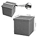 B FSOBEIIALEO Storage Ottoman with Tray, Small Ottomans Cube Folding Coffee Table Foot Stool Footrest Seat, Dark Grey Linen 16