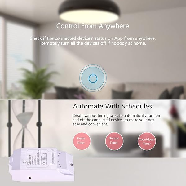 Docooler Dual R2 WiFi Inalmbrico Smart Switch 2 Gang Smart Home El Control Remoto de WiFi Funciona con Google Home 4pcs